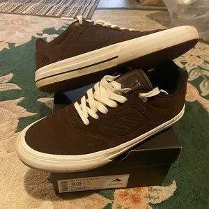 Emerica Reynolds 3 G6 Vulc Low Skate Shoes Suede Brown White Men's Size 9.5.